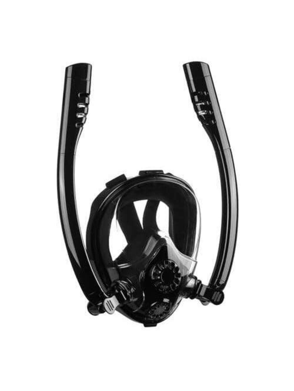 Adult Full Face Snorkel Mask, Dual Breathing Tubes, Anti-Fog Panoramic View